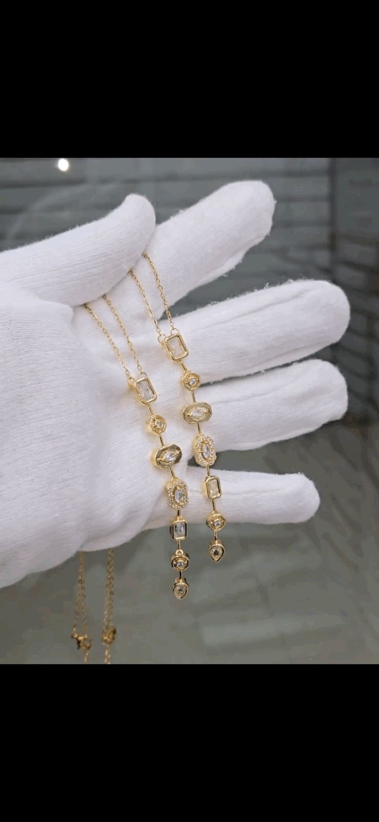 Femmora Jewels Premium Anti-Tarnish Crystal Charm Necklace – Long Minimal Chain Design