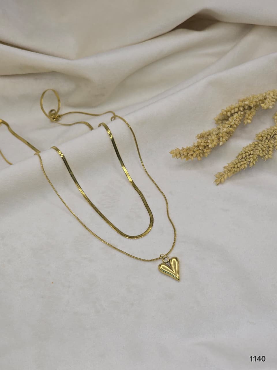 Elegant Anti-Tarnish Gold Chain with Heart Pendant “Colour Guarantee & Anti-Tarnish”