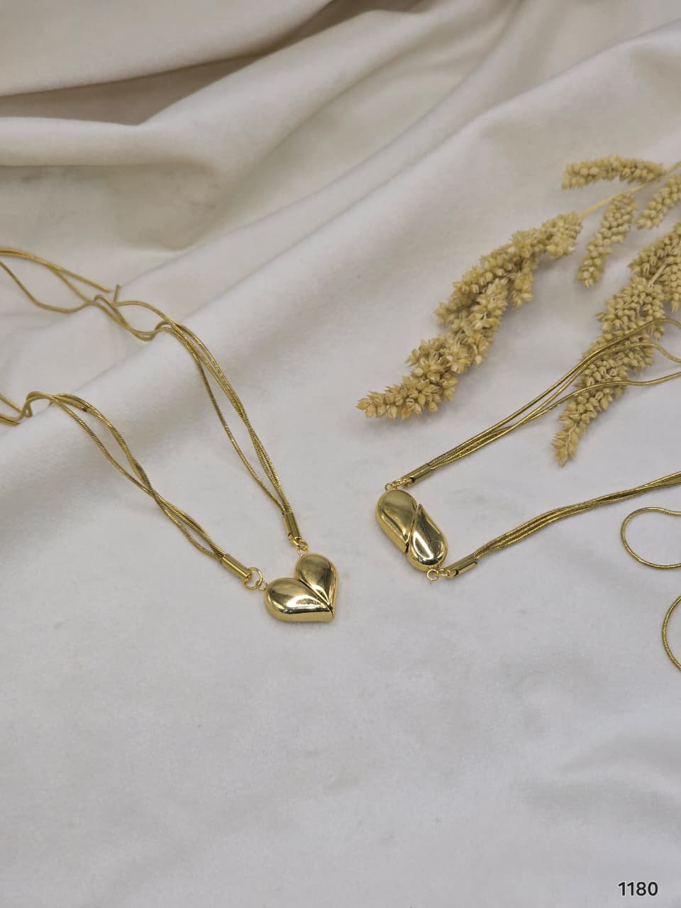 Anti-Tarnish Gold Heart Pendant Necklace