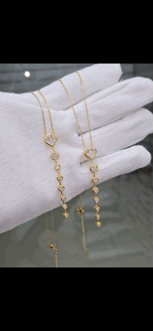 Femmora Jewels Premium Anti-Tarnish Crystal Charm Necklace – Long Minimal Chain Design