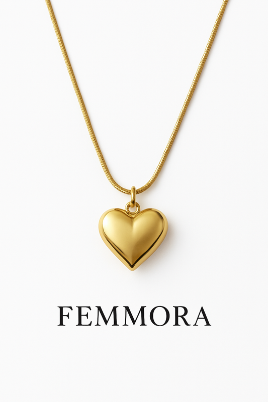 Elegant Gold-Toned Heart Pendant Necklace