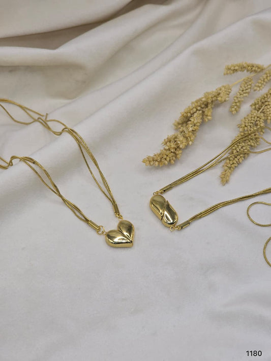 Anti-Tarnish Gold Heart Pendant Necklace