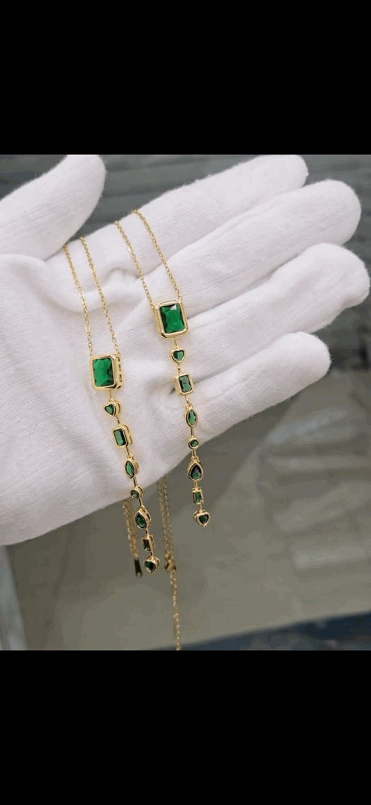 Emerald Elegance Anti-Tarnish Necklace